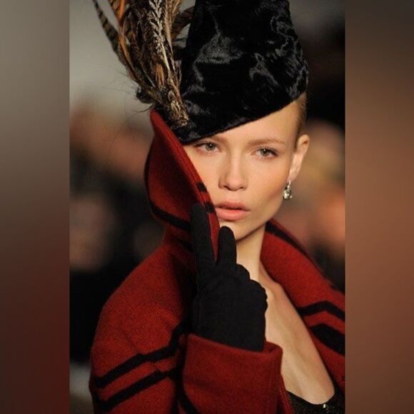 Ralph Lauren Fall 2008 Red & Black Southwestern Wool Beacon Blanket Jacket - Picture 2 of 16